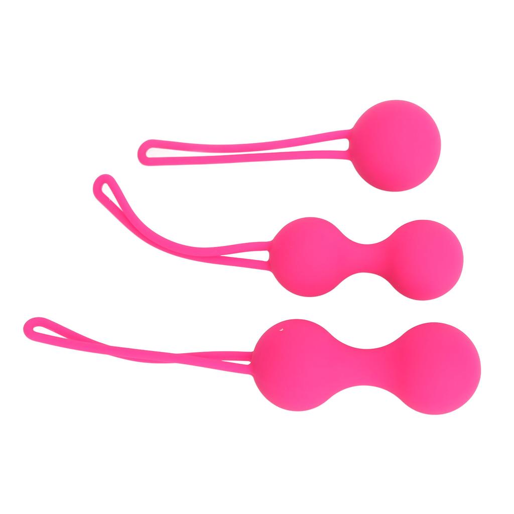 3pcs Women Pelvic Floor Muscles Trainer Ball Massaging Strengthening Pelvic Trainer Exercise Ball Pink