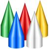 Cone Party Hats Colorful Metallic Foil Birthday Cone Hats Bulk Metallic Foil With Elastic String Set In 5 Colors