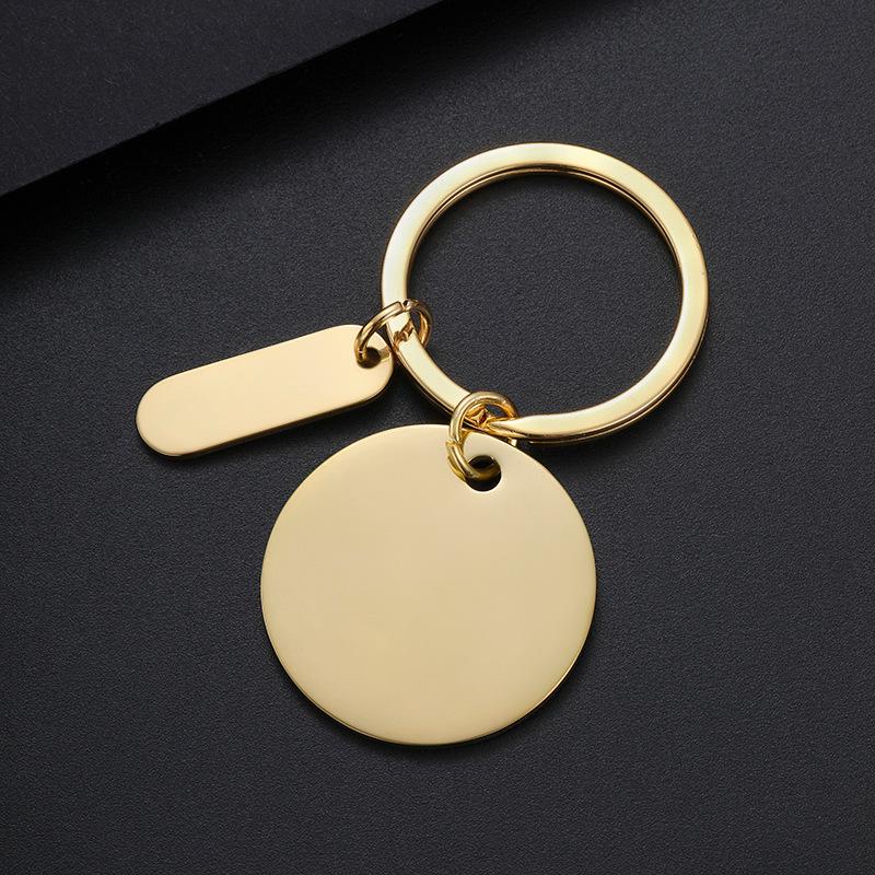 Stainless Steel Round Plate Keychain: Laser-Engraved Festival Gift