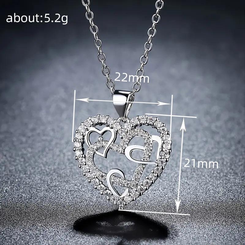 Christmas Hollow Necklace Women, Creative Winding Love Pendant, Micro Inlaid Qixi Festival Smart Heartbeat Necklace