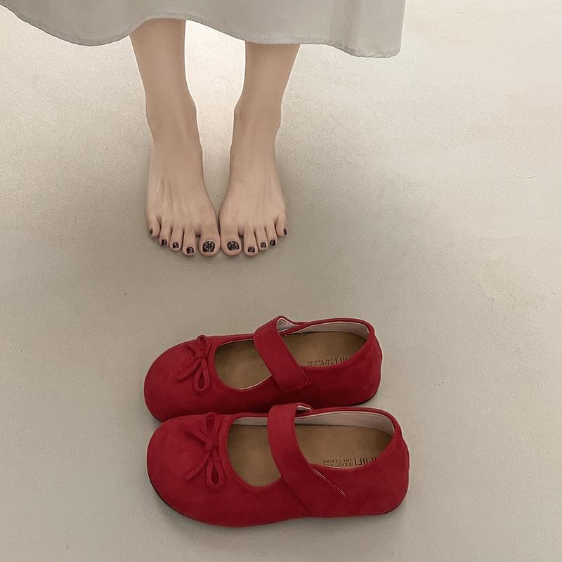 

Single shoes women s new Yu Shuxin red ballet shoes platform Mary Jane sports 40