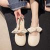 2024new Soft Sole Single Shoes Comfortable Flat Bottom Casual Simple All-match Mary Jane Bowknot Shoes for Women Summertime