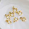 14K Gold Filled Zircon Inlaid Universal Clasp Round Necklace Connector for DIY Handmade Braided Rope Pendant Accessories.