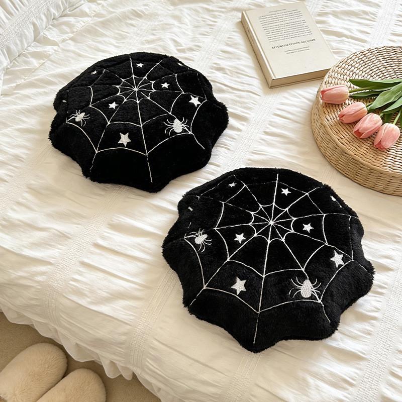 Spider Web Halloween Bar Theme Plush Pillow With Embroidered Animal Pattern For Home Decor