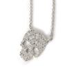 Les Trésors De Lily [K6634] - White 'Skull' Silver Necklace