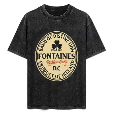 T-shirt Fontaines DCRomance dans le monde moderne pour homme et femme, en coton, manches courtes, style vintage, délavé, ample et décontracté