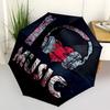 1pc Music Love Automatic Folding Umbrella - Compact 8-Rib Design, Durable Plastic & Iron, Lightweight for Outdoor Daily Use262