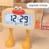 Cartoon Sausage Lip LCD Display Desk Clock with Snooze Function Night Light Battery Operated Digital Alarm Clock Decors