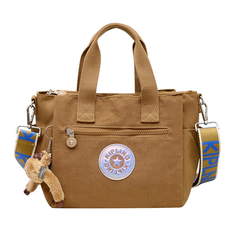 

Повседневная нейлоновая сумка через плечо, сумка-кроссбоди, сумка-тоут с плюшевым брелоком в виде обезьянки, модная, универсальная, простая сумка-тоут для женщин и мужчин