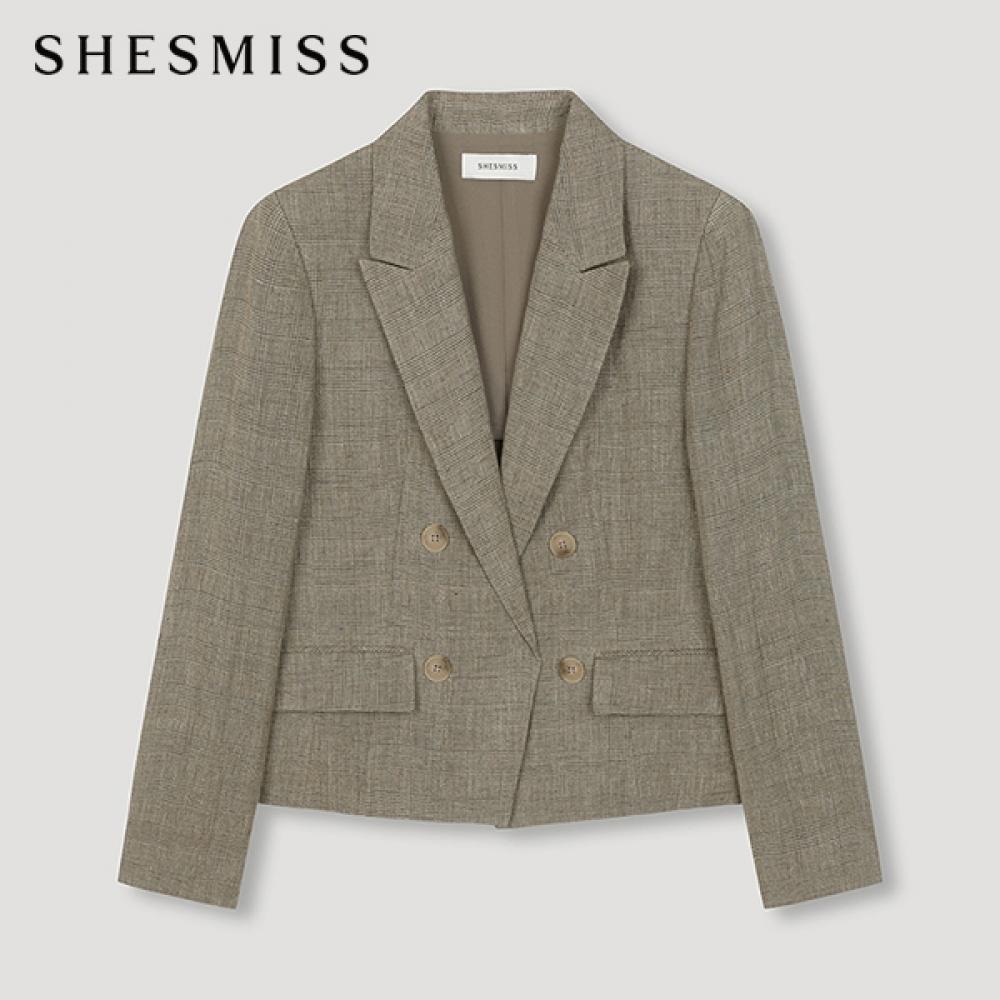 

She S miSS льняной жакет в клетку Swwjkn21040 Mk melange khaki/55