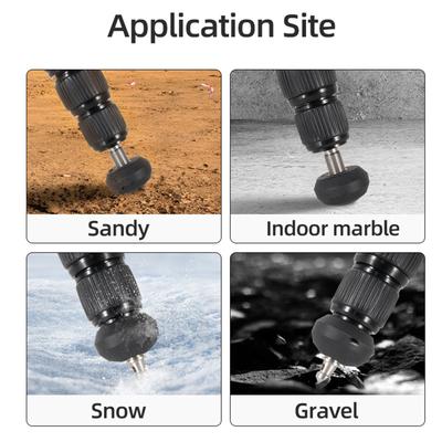 3/8 Thread Dual Use Tripod Feet Spikes for DSLR Camera Monopod Anti Slip Foot Pad with Wrench for Live Streaming