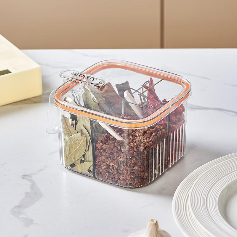

Press-Type 4-Compartment Seasoning Box