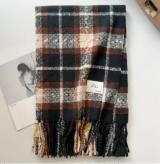 Retro plaid Japanese and Korean atmosphere plaid scarf women's plaid series contrasting color warm shawl student scarf