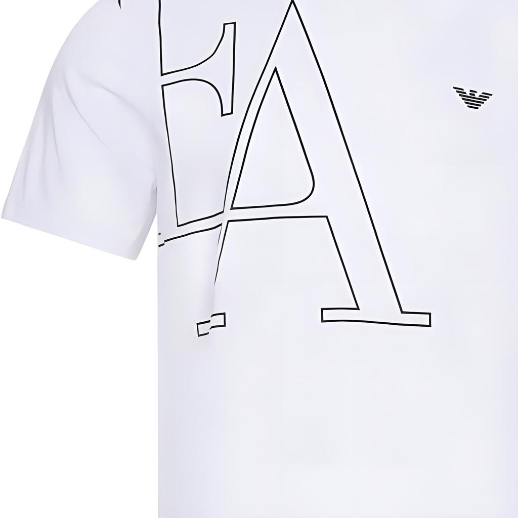 Emporio Armani EA SS23 Letter Pattern Crew Neck Short Sleeve T-Shirt Men tops White 6Z1TB1-1JPZZ-0100