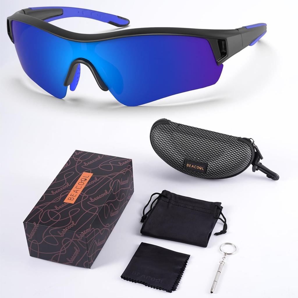 BEACOOL Sports Sunglasses with Polarized Lenses for and Small Head Circumference Ultra TR90 UV400 UV Safe and Running, Baseball, Cycling, Fishing,