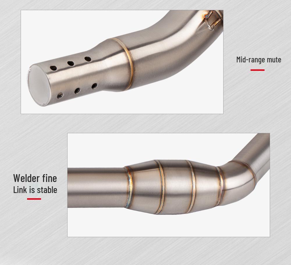 CFMOTO NK400/NK650 Stainless Steel Silencer Exhaust Pipe with Backpressure Drum.