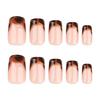 24Pcs Press on Nail Almond Glues on Nail French Fake Nail Designs False Nail Artificial Nail Gifts for Women and Girls