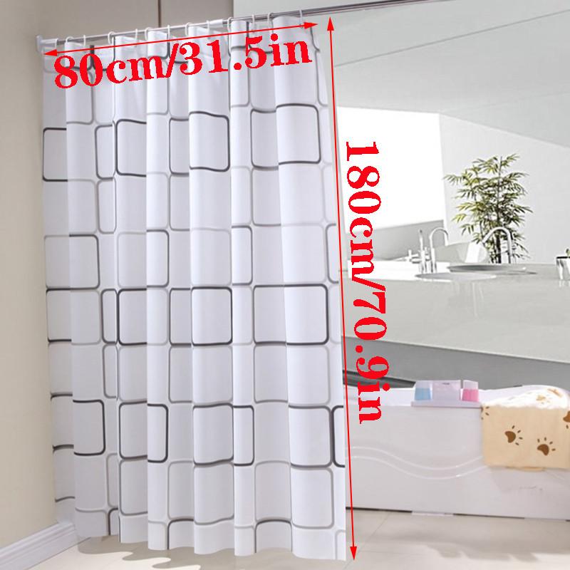 

Клетчатая душевая квадратная штора с крючками Водонепроницаемая прочная накидка Ванная комната 80*180cm/31.5*70.9in