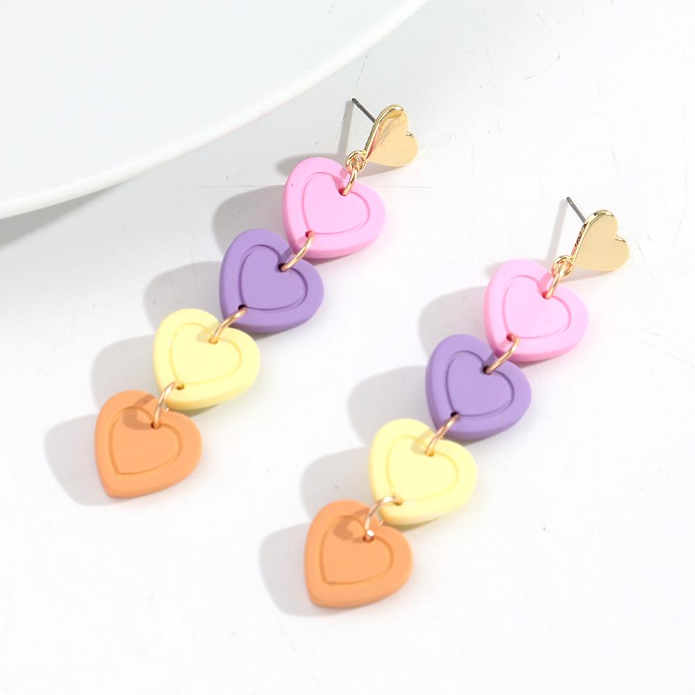 New Valentine's Day Sweet Acrylic Earring for Women Girls Creative Lock Key Heart Drop Earrings 2026 Fashion Jewelry Gifts