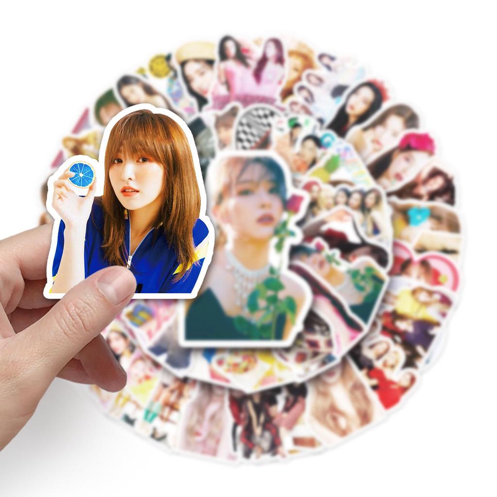 50 Red Velvet Graffiti Stickers: Korean Star Group DIY Journal & Luggage Decoration