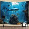 Tapestry Backdrop for Wall Art Featuring Shark In Aquarium
