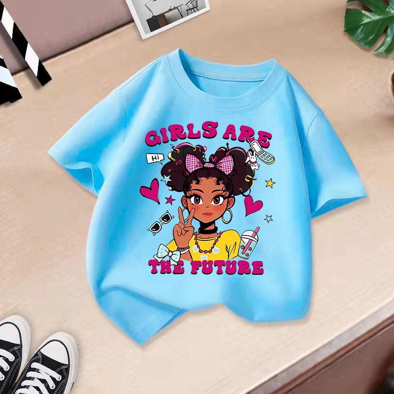 Children T-shirt Kid T Shirt 2-13Y Cool Girl Printed Kids 100% Cotton Clothes Tshirt Tops Tee