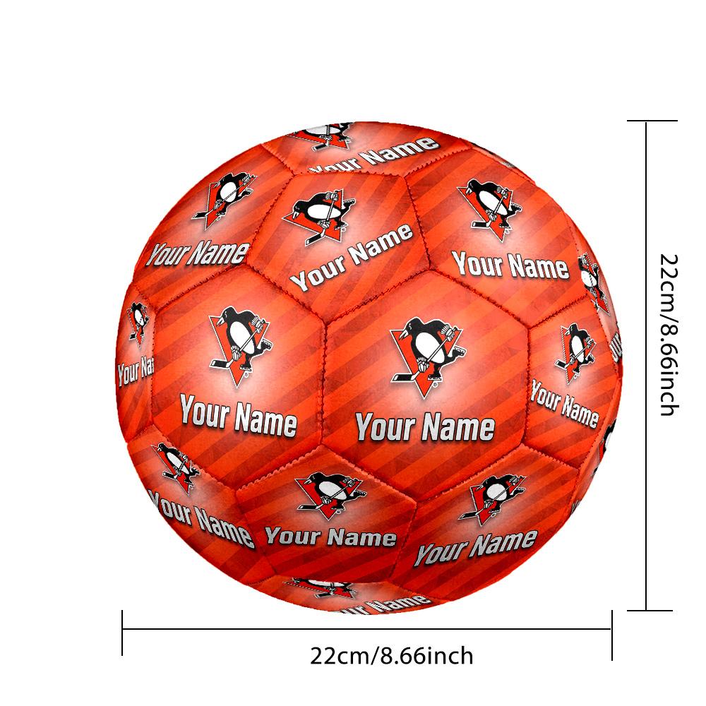 Pittsburgh Penguins Size 5 Football, Custom Name Text Personalized Soccer Ball Sport Training Gift