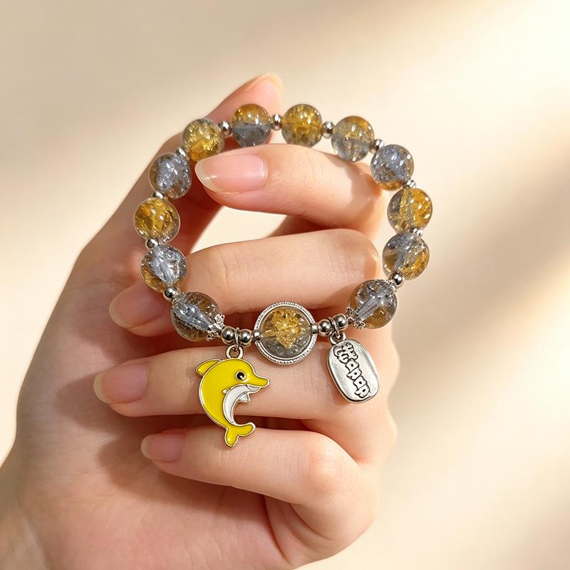 Summer Special Two-Tone Glass Beads Floral Bracelet – Luxurious & Soft Design for Women and Students