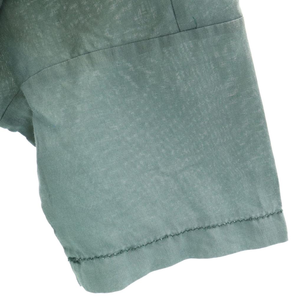 yuni Made in Japan Linen Short sleeve pullover blouse F Green gray Women Used