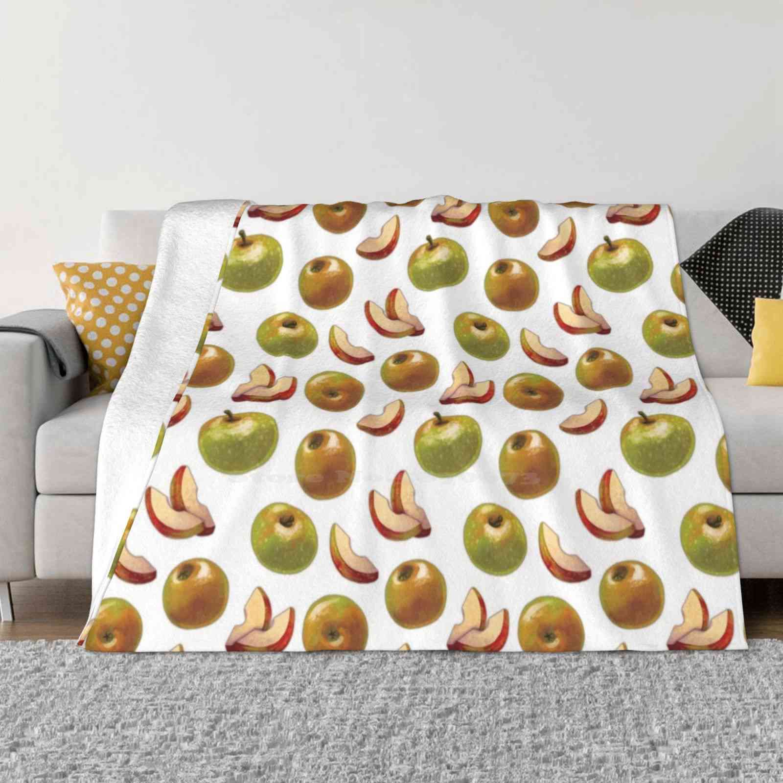 

Local Apples-Plain Background Creative Design Comfortable Warm Flannel Blanket Apples Fruit Fall Autumn Food Pattern 30x40in