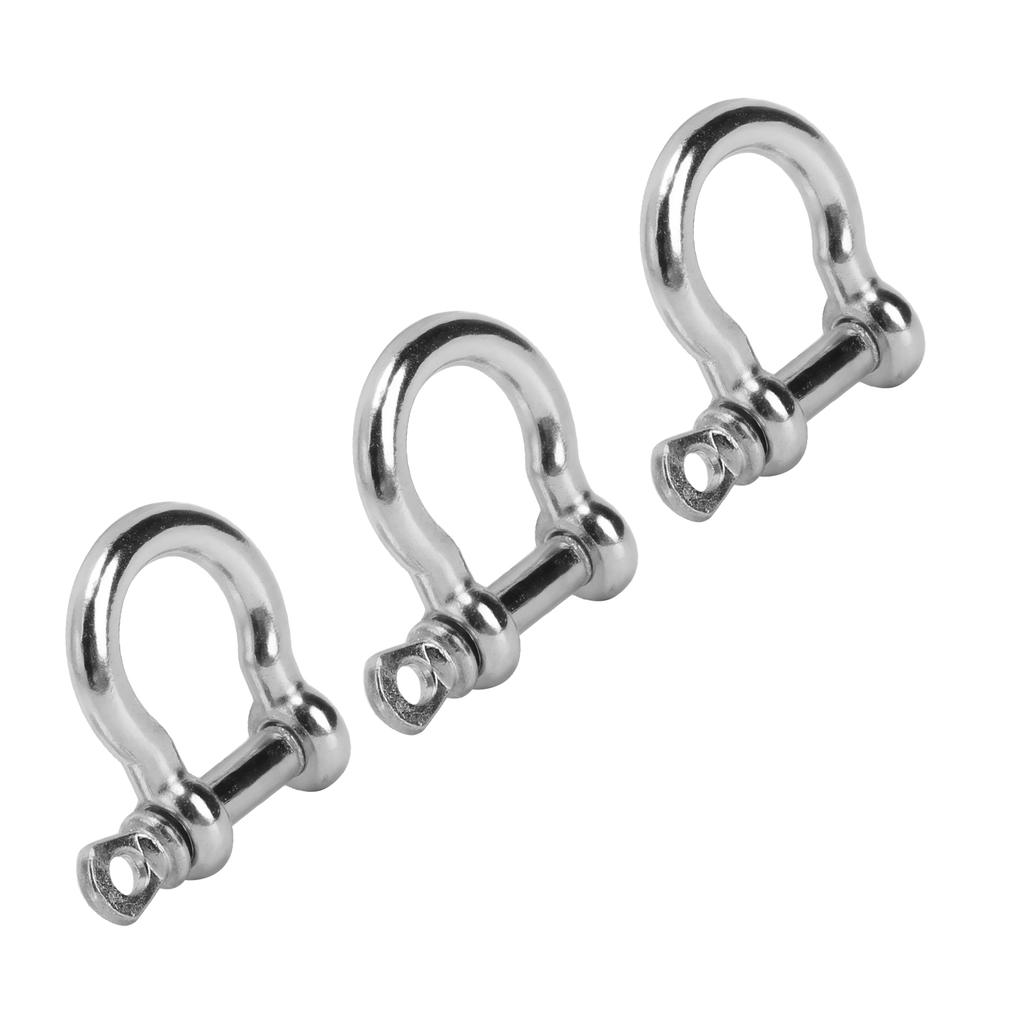 3pcs Screw Pin Anchor Shackle Bow Shape Load Shackle for Paracord Survival Bracelet