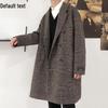 Men's Trendy Double-Breasted Plaid Wool Coat - Autumn/Winter Korean Style, Large Size Hong Kong Fashion