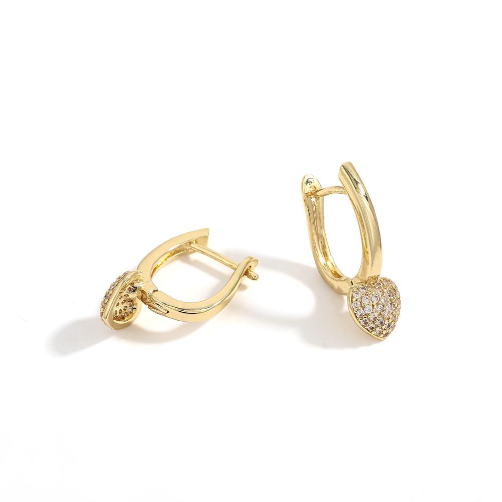 Heart Round Ball Flat Helix Piercing Earring golden Ear Studs Geometric Zircon Exquisite Trinket Studs Aretes
