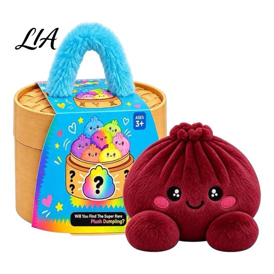 Plush Dumpling with Legs Stress Relief Toy Steamer, Stuffed Smiling Reducing Desk Accessories Squeeze Toy, Cartoon Plushie for Kids Adults Desktop