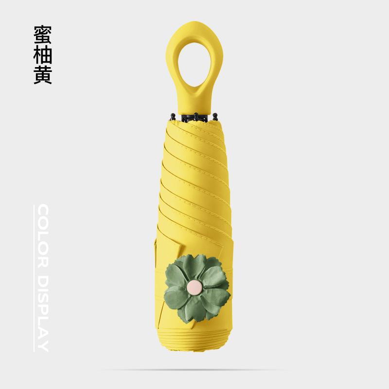 New 50% Off Six Bones Hand Open Vinyl Fabric Sunscreen Umbrella Love Handle Fashion Umbrella Climbing Flower Umbrella