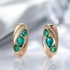 New Emerald Oval Cut Zircon Drop Earrings For Women  Rose Gold Geometry Earrings Vintage Wedding Jewelry