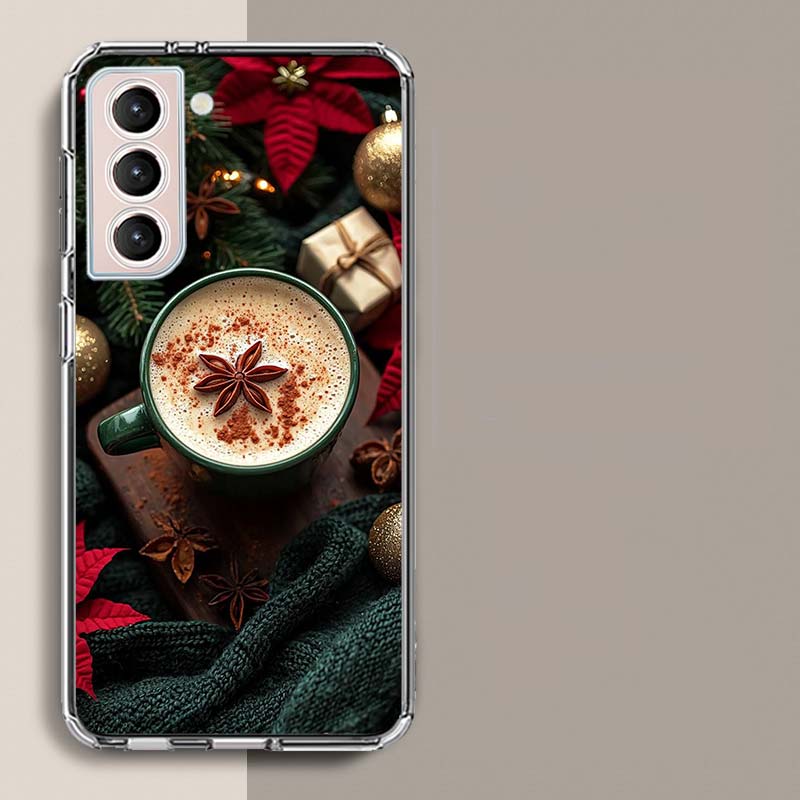Christmas Spiced Gingerbread Latte Phone Case For Samsung Galaxy S25 Edge S24 S23 FE S21 S20 S10 Plus S22 S26 Ultra Cover Clear