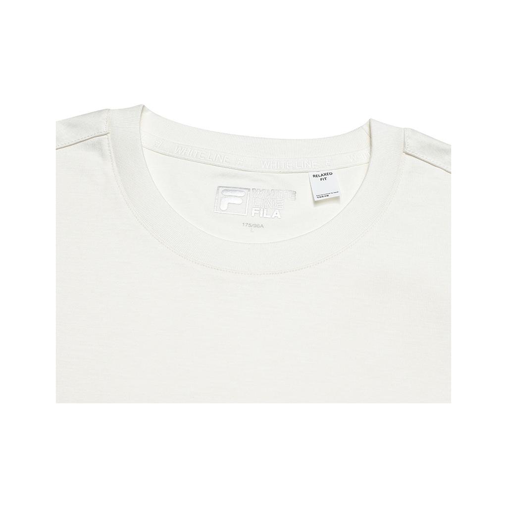 Fila White Minimalist Solid Color Fashion Classic Casual Versatile Comfortable Knit Long Sleeve T-Shirt Men Tops F11M543219FWT