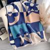 Camellia cashmere scarf women's winter senior sense versatile thickened warm scarf air conditioner shawl