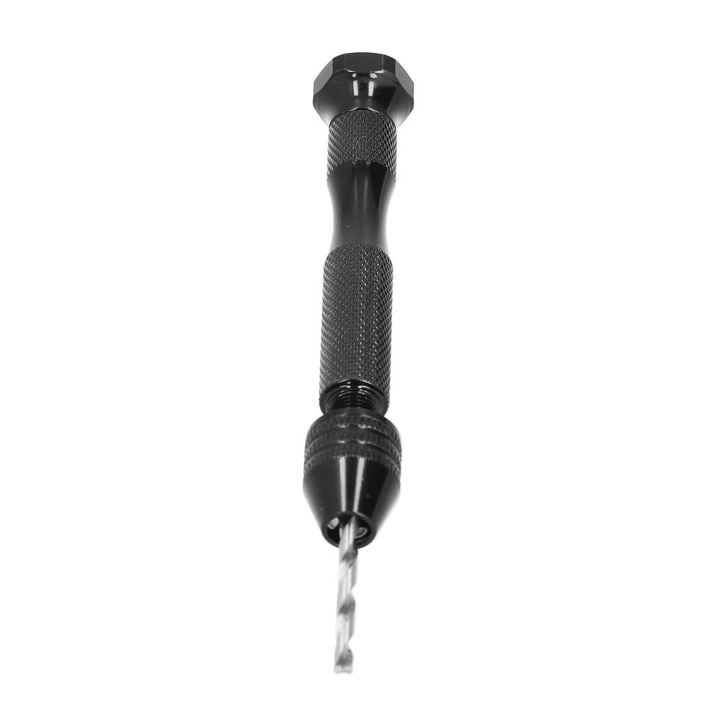 Hand Twist Drill Set Pin Vise Manual Drilling Carving Puncher Black with 46Pcs Bit Tweezers