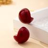 Women's Earrings, Semi-Circle Red Classic Fashion Earrings, Suitable for Daily Wear and Vacation Wear