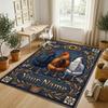 Floral Garden Theme Crystal Velvet Rug Personalized Custom Name Text Soft Floor Mat Home Decor