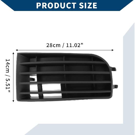 No.1K0853665 Fog Light Grill for Volkswagen Golf 2005-2009 Front Left Front Lower Bumper Fog Light Cover Inserts ABS 1 Pc Black