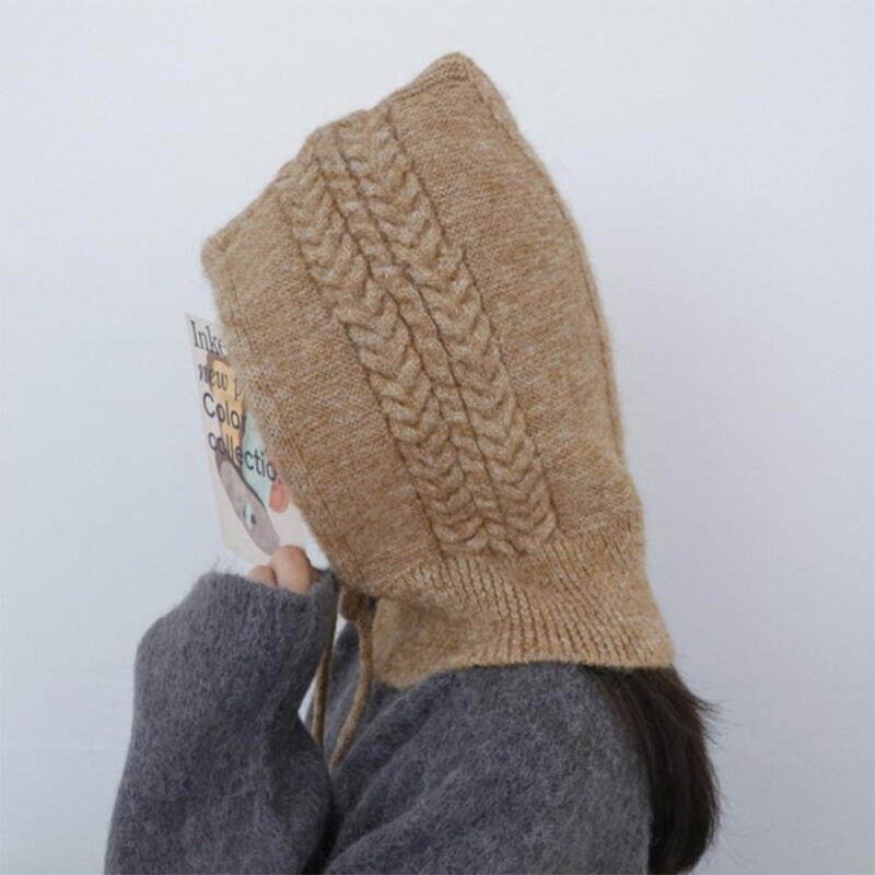 Women s Twisted Balaclava Hoodie C8670_Mocha