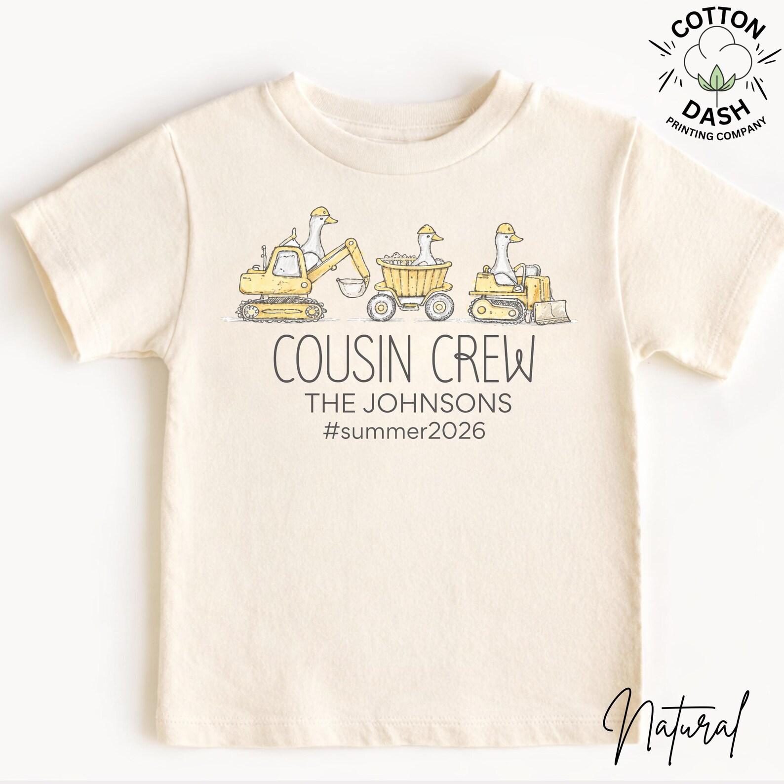 Custom Cousin Crew Shirts for Family Reunion, Personalized Family Trip Cousin Matching Shirts, Cousins Construction Outfit Excavator T-Shirt 160