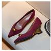 Fashion Pointed Toe Wedge Heel High Heels Women's 2025 New Temperament Shallow Mouth Fashion Single Shoes