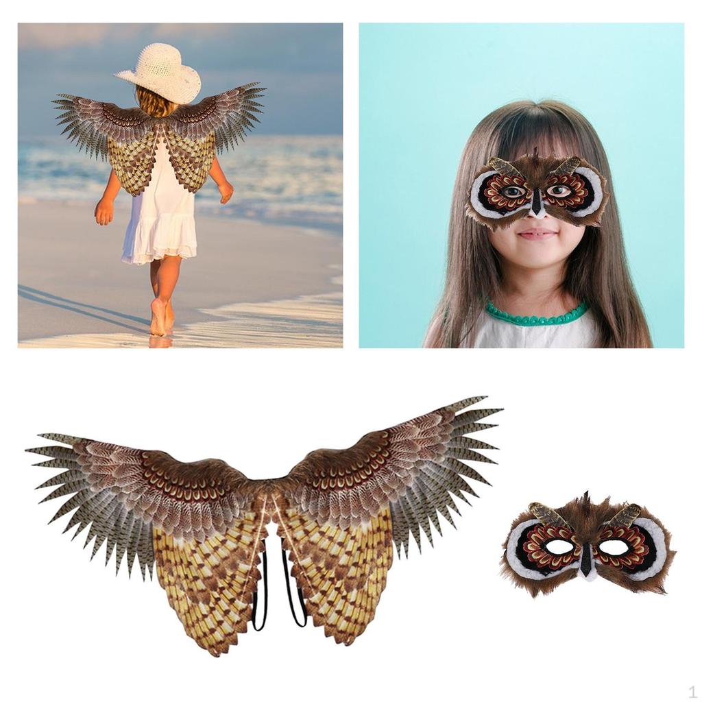 Children's Kids Girls Owl Suit with Wing Costume Headgear Role Playing