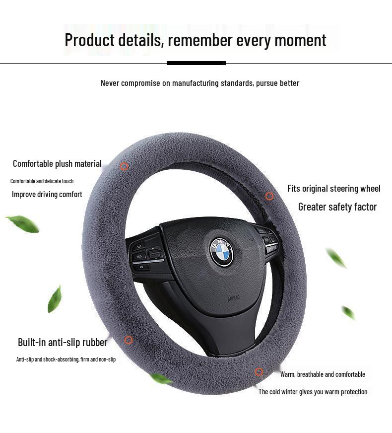 Zeekr L7 Winter Plush Heated Steering Wheel Cover - Cute, Cozy, and Suitable for Autumn and Winter
