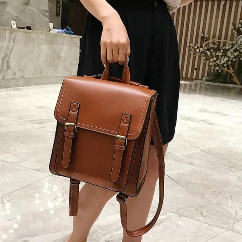 Solid Soft Interior Compartment Backpacks Casual Flap Pocket Bags For Women Lamp Luxury Interior Zipper Pocket Backpacks