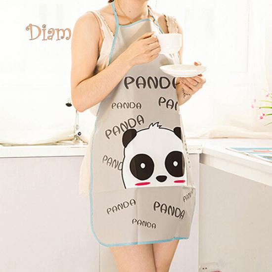 BH Women Cute Cartoon Waterproof Apron Kitchen Restaurant Cooking Bib Aprons Accessories